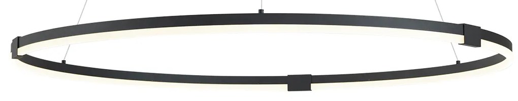 Designerska lampa wisząca czarna 120 cm z LED z 3-stopniową regulacją ściemniania - AnelloDesignerski Oswietlenie wewnetrzne