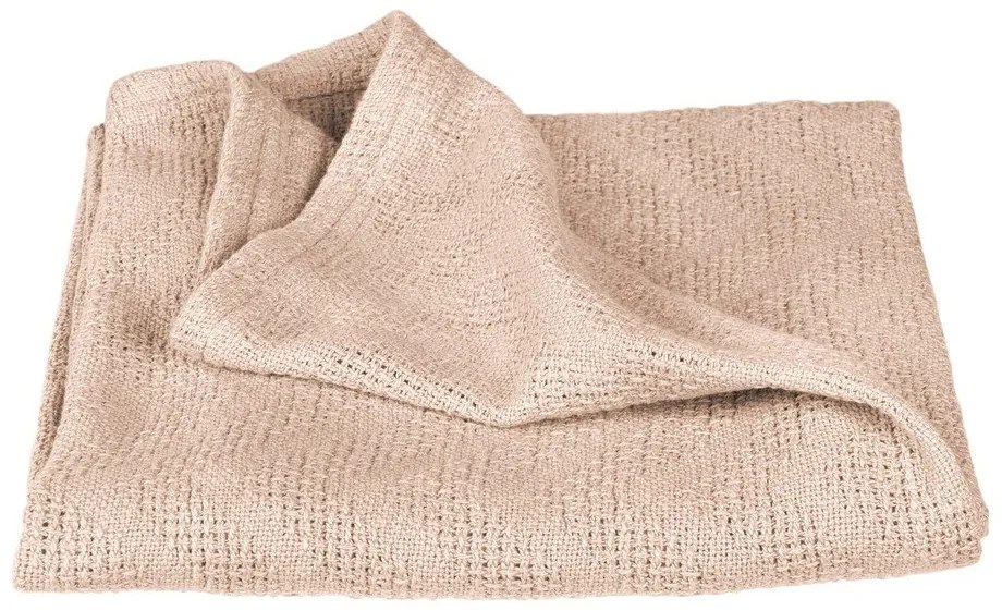 Beżowy bawełniany koc dziecięcy dzianinowy 80x80 cm Frosty Almond – Roba