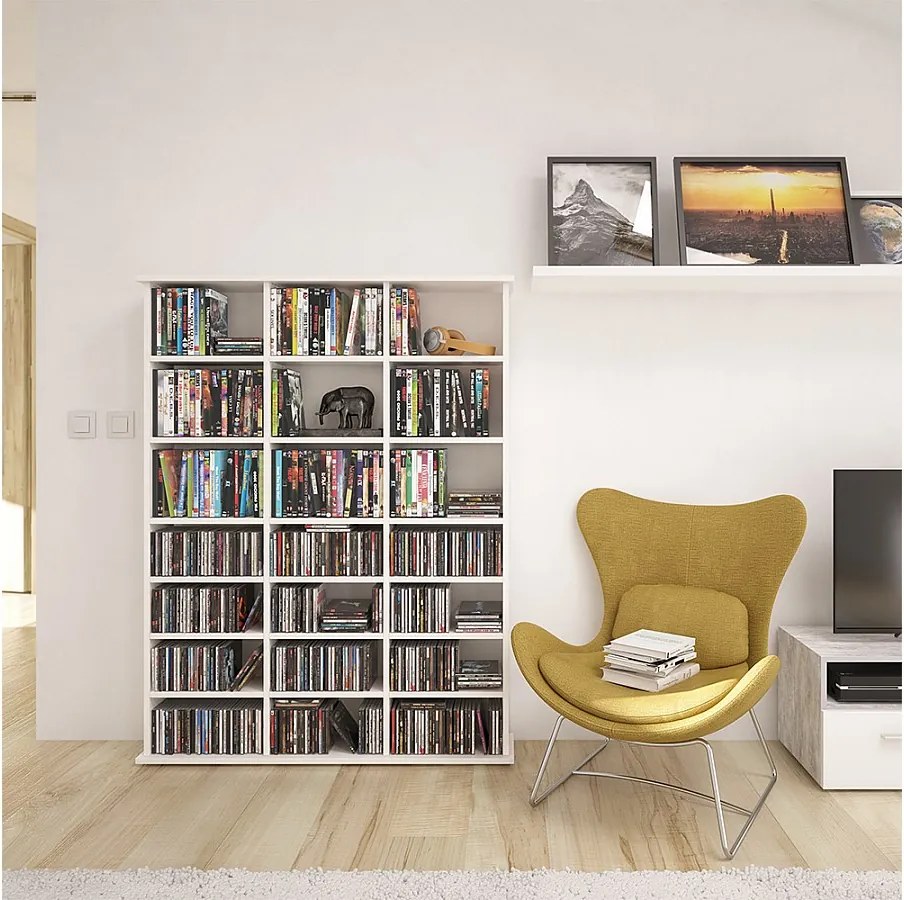 Półka CD biały 105.4x19x136 jukebox