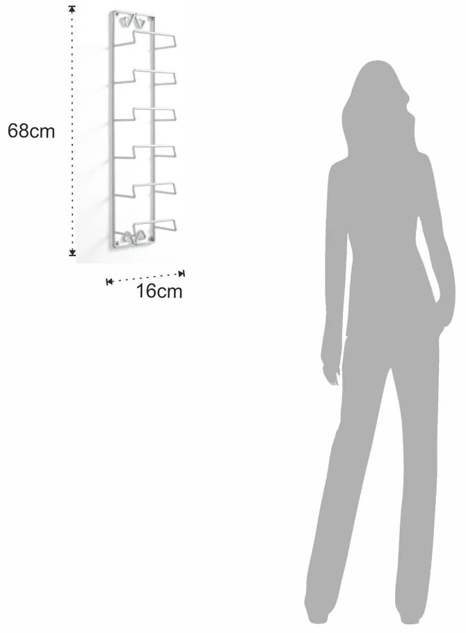 Biały wiszący metalowy regał na wino liczba butelek 6 16x68x10 cm Oste – Tomasucci