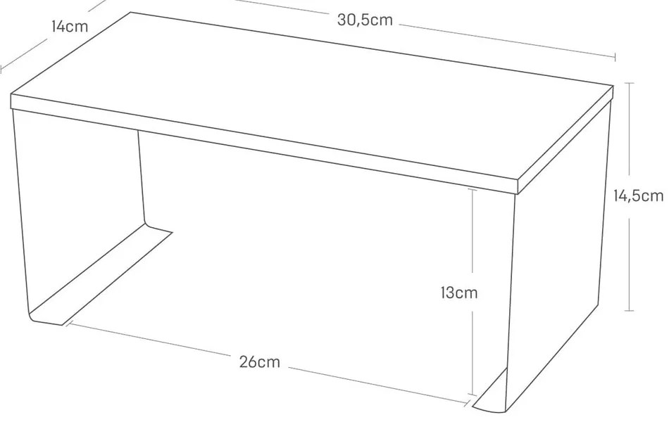 Biało-naturalna metalowa dodatkowa półka 30,5x14 cm Tosca – YAMAZAKI