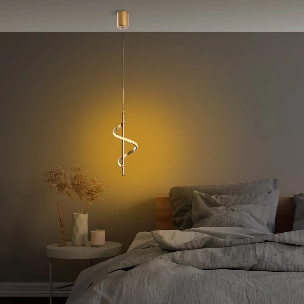 Lampa wisząca LED w kolorze złota ø 16 cm Likma – Opviq lights