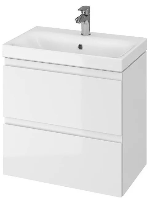 Cersanit S801-227-DSM - Wisząca szafka łazienkowa z umywalką MODUO SLIM, biała
