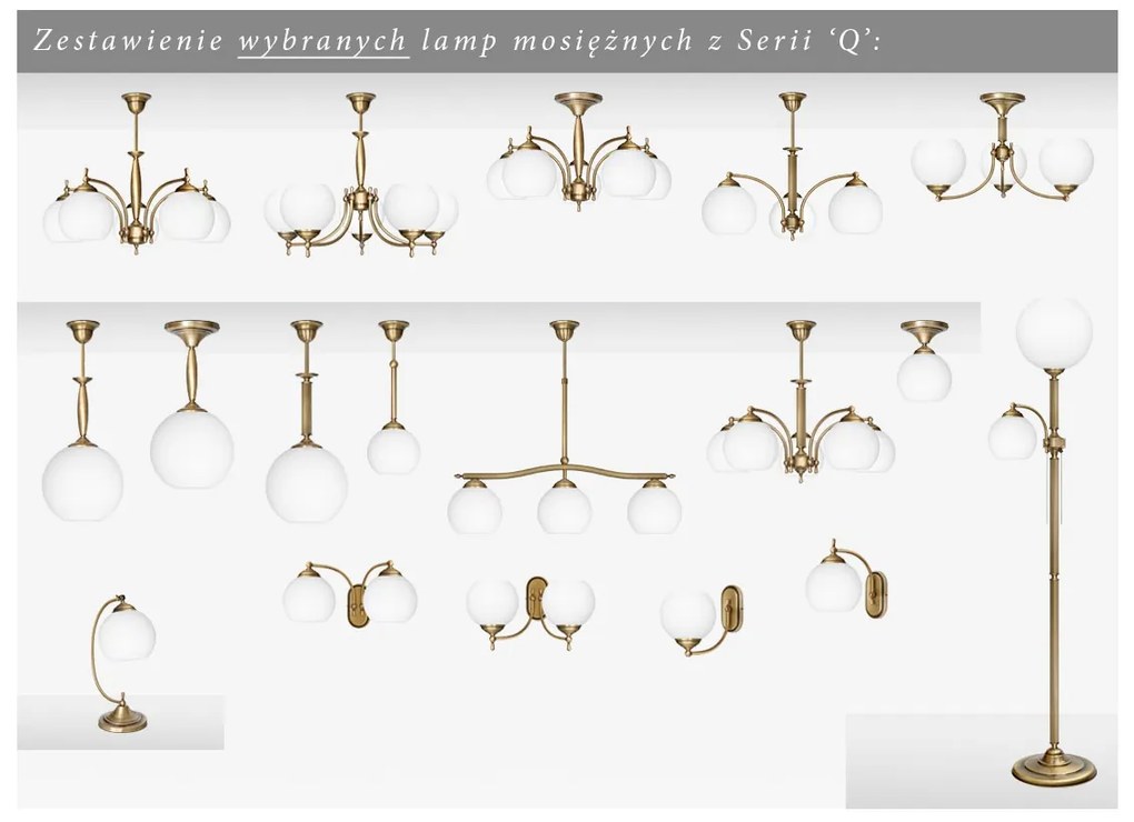 Lampa klasyczna klosz biała kula QC-S1C
