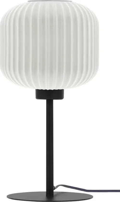 lampka stołowa ze szklanym kloszem biała T5-B20