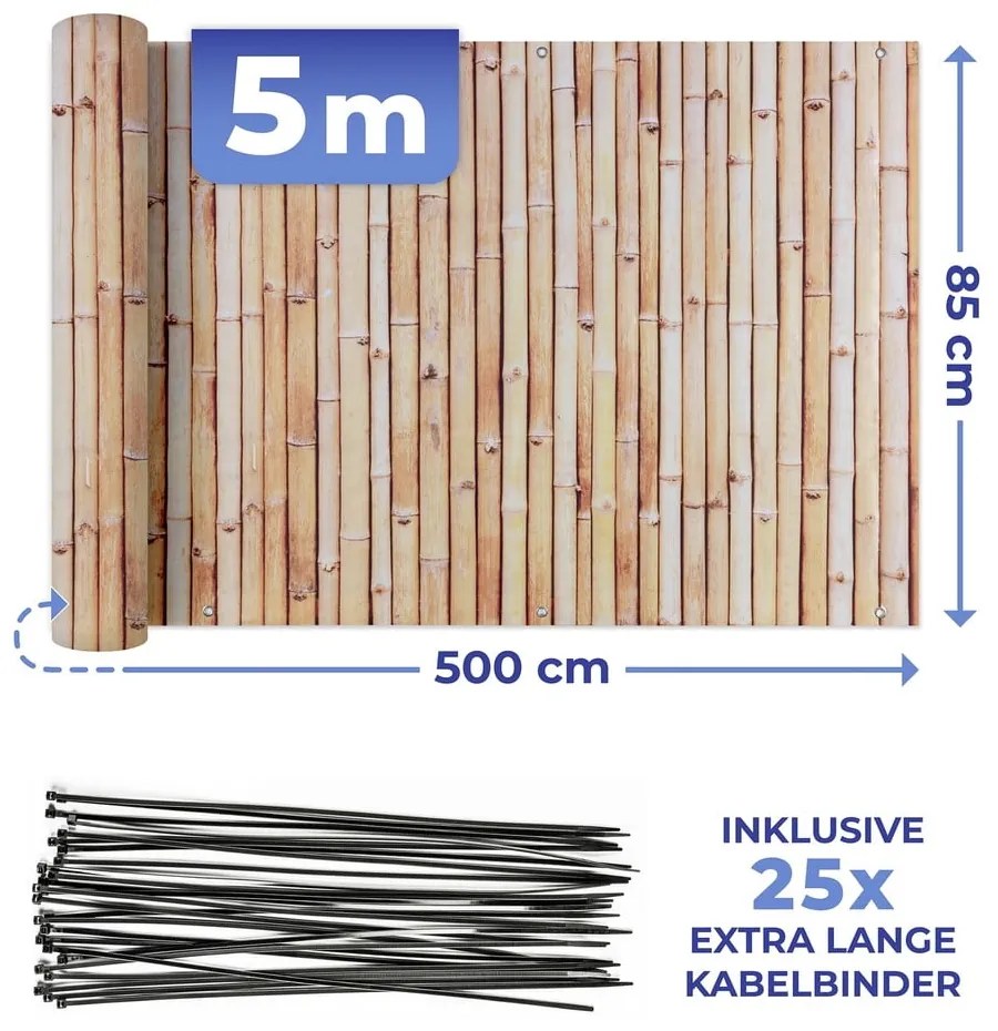 Jasnobrązowa plastikowa osłona balkonowa 500x85 cm – Maximex