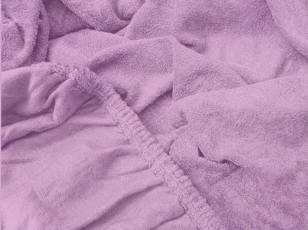 PrzytulneMieszkanie.pl Prześcieradło frotte PREMIUM fioletowo-różowe 160x200 cm