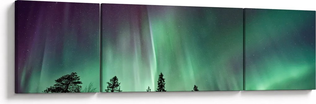 Obraz zorzy polarnej (170x50 cm)