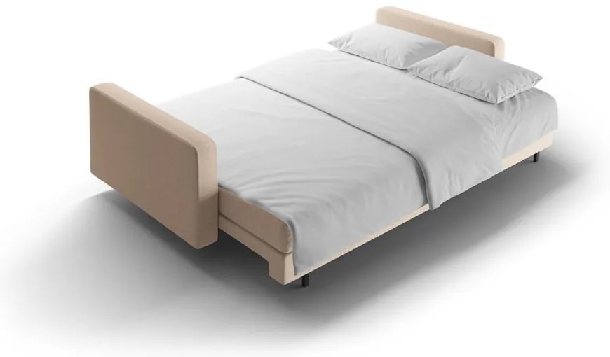 Beżowa rozkładana sofa ze schowkiem 222 cm Bali – Cosmopolitan Design