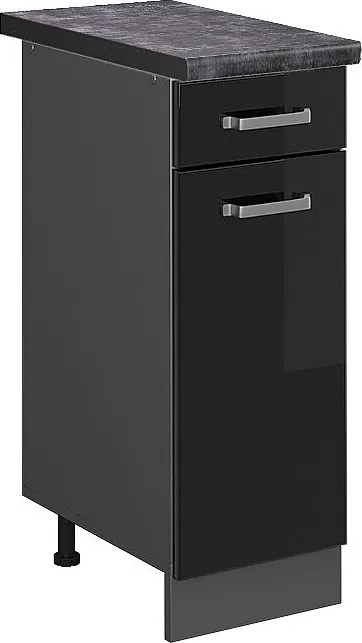 Szafka dolna do kuchni czarny wysoki połysk 30x60x81.6 r-line