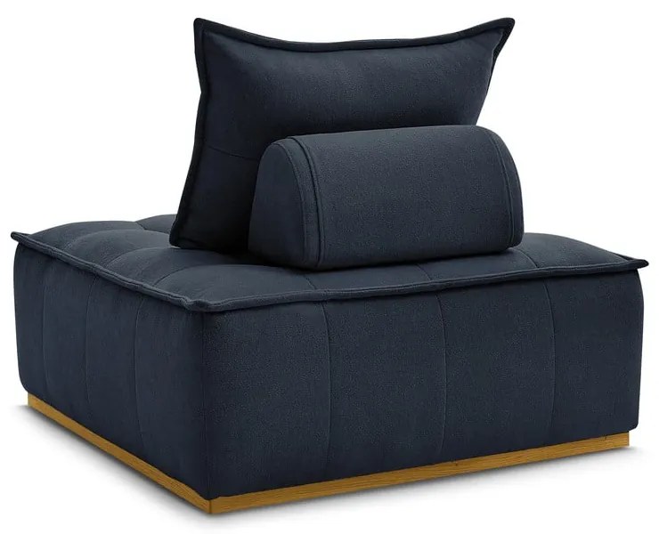 Ciemnoniebieski fotel z tkaniny szenilowej Elisa – Bobochic Paris