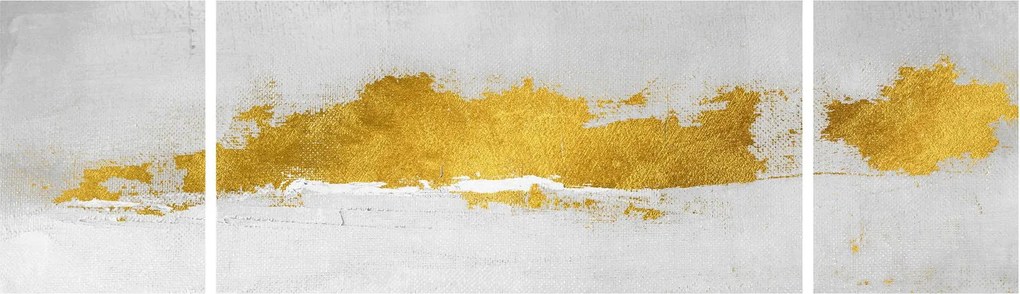 Obraz - Złote i szare pociągnięcia (170x50 cm)
