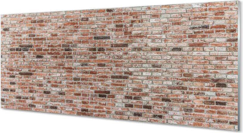 Szkło do Kuchni na Ścianę Ściana z Wyrazistych Cegieł