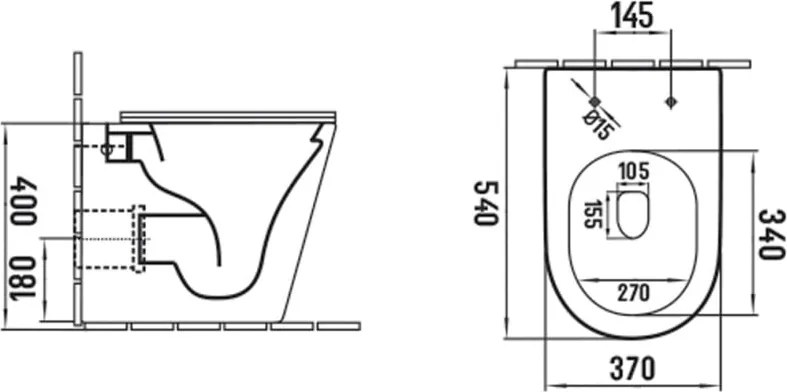 Mexen Rico miska wc stojąca Rimless z deską wolnoopadającą slim, duroplast, czarna mat - 32724085