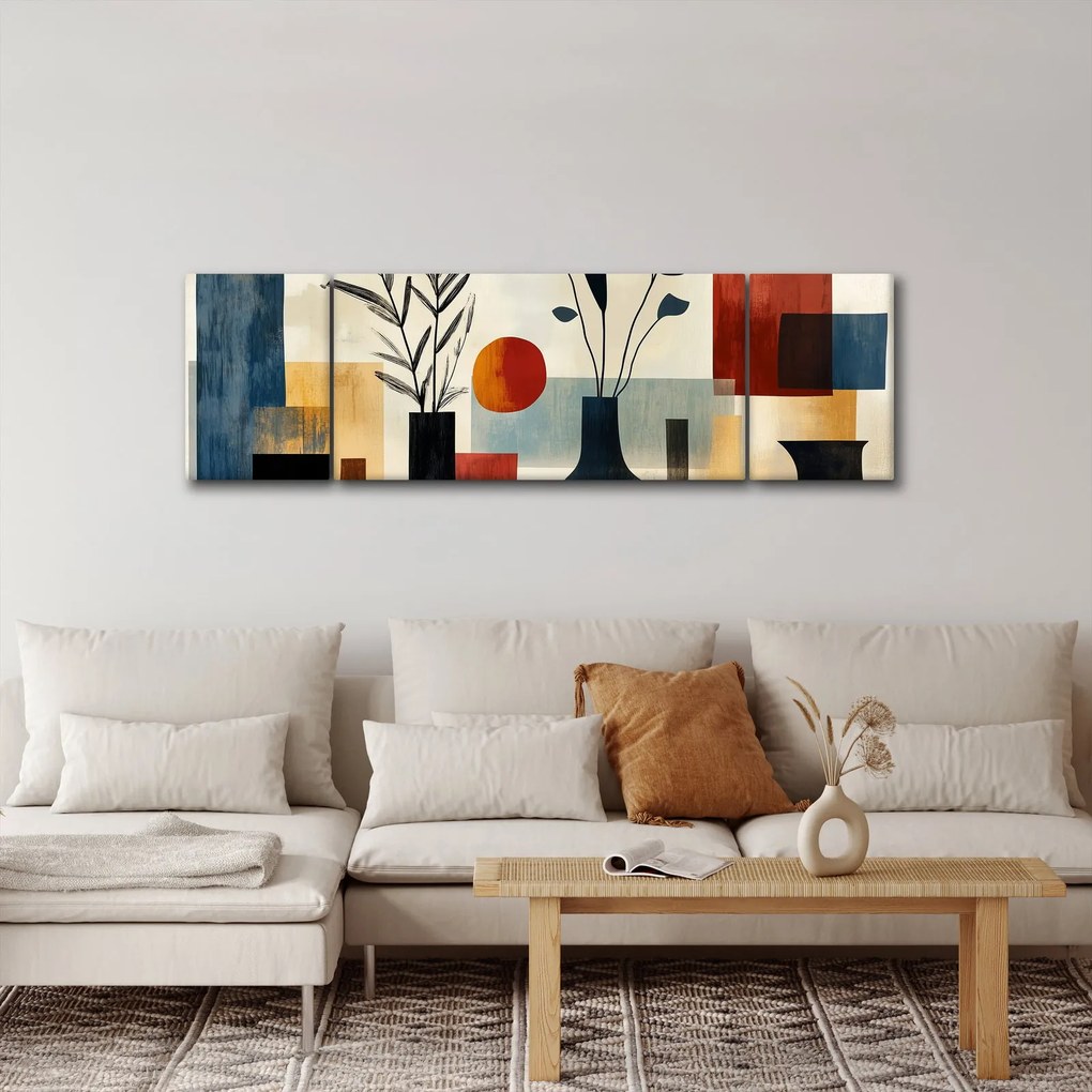 Obraz - Kubistyczne wazony (170x50 cm)