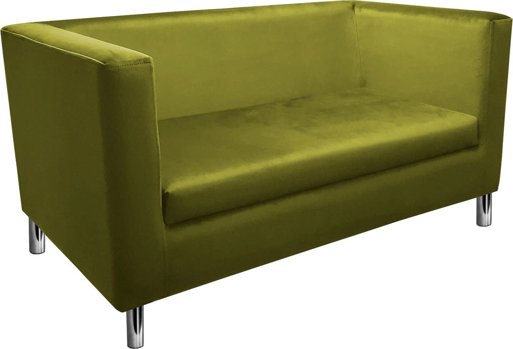 Sofa Monaco : Kolor nogi - Chrom, Kolor tkaniny - VELVET - BL75, Typ tkaniny - Velvet, Wysokość nogi - 15 cm