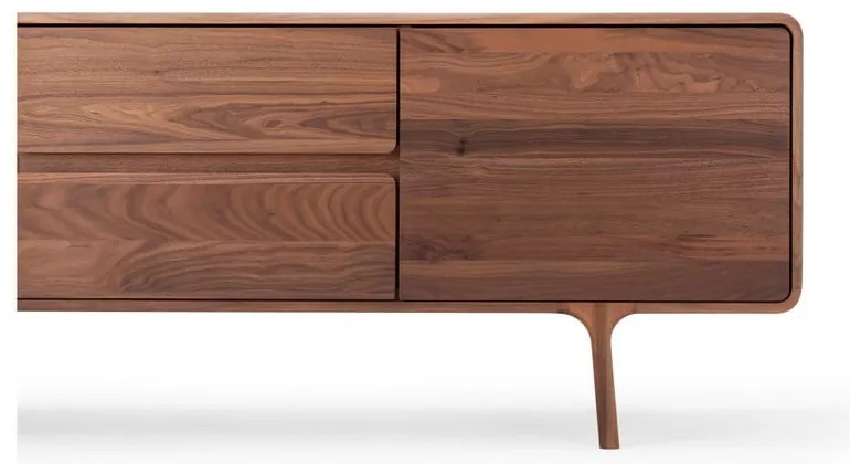 Brązowa szafka pod TV z litego drewna orzechowego 180x65x45 cm Fawn – Gazzda