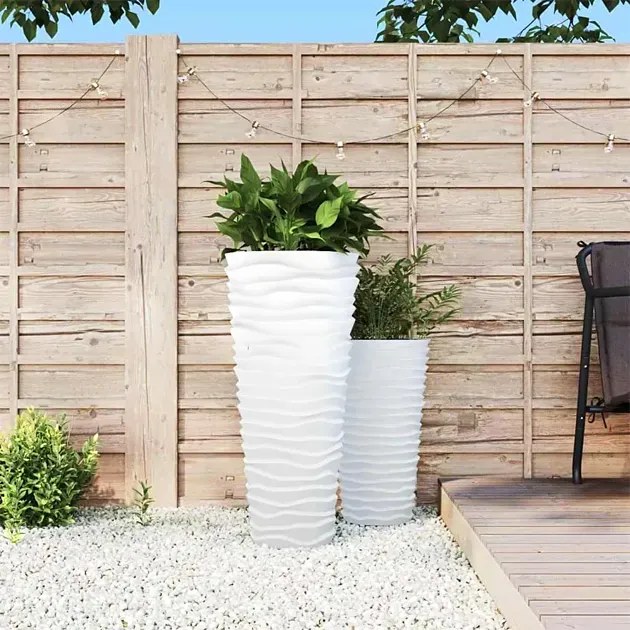 Biała nowoczesna donica do ogrodu L4-H69