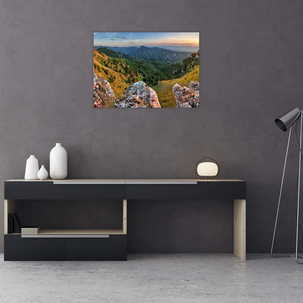Obraz na szkle - Krajobraz górski (70x50 cm)