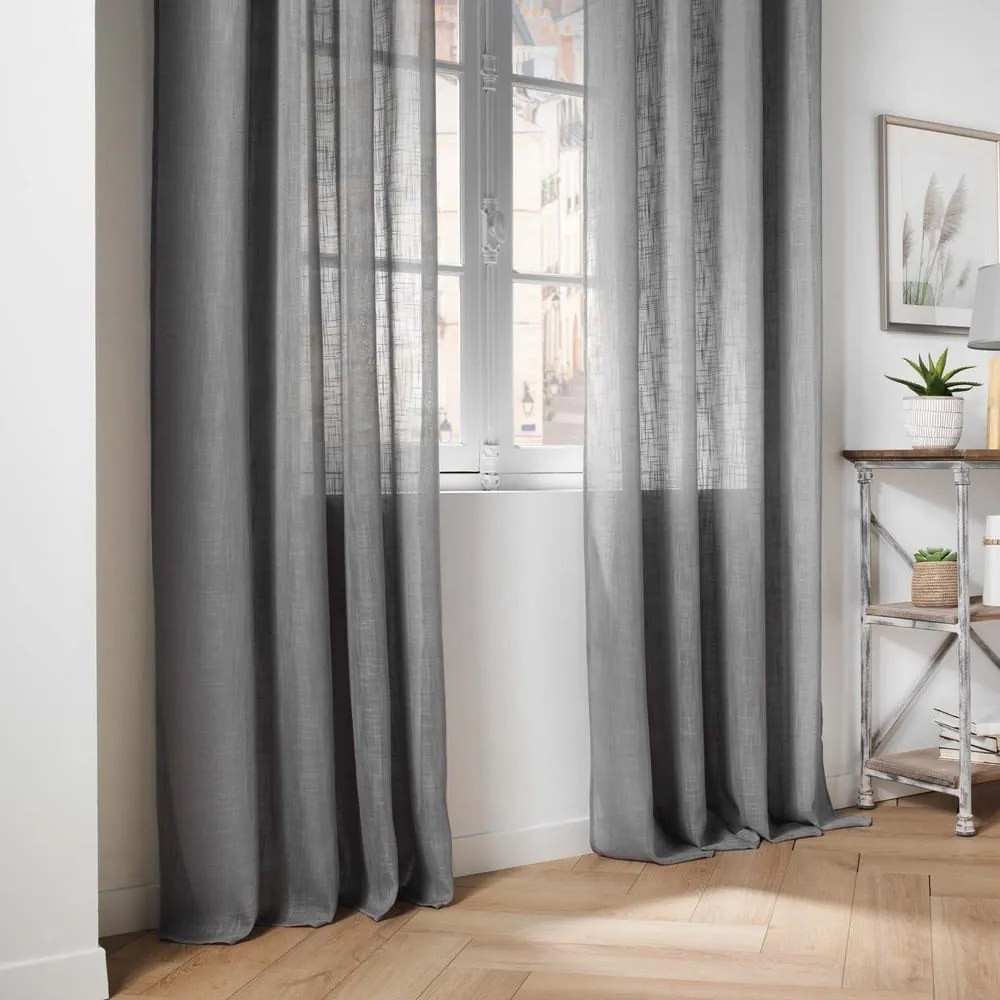 Szara firanka 140x280 cm Haltona – douceur d'intérieur