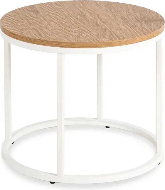 Stolik Kawowy ANN 53 cm Dąb/Biały Skandynawski