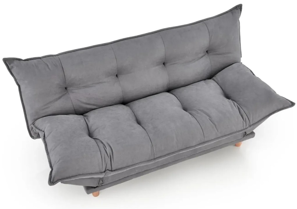 Sofa rozkładana z funkcją spania PILLOW szara HALMAR