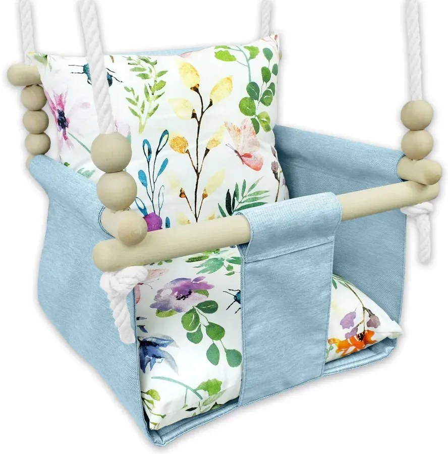 Niebieska kubełkowa huśtawka dziecięca N3-P19