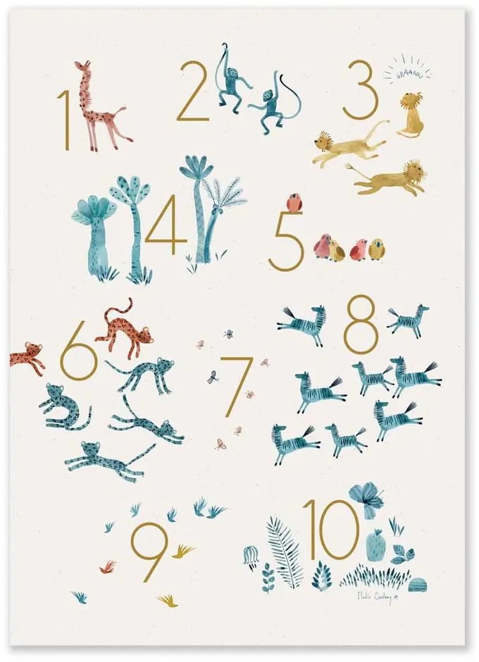 Obrazek dziecięcy 50x70 cm Numbers – Moulin Roty