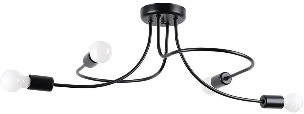 Czarna Nowoczesna Lampa Sufitowa Bez Kloszy B9-G99