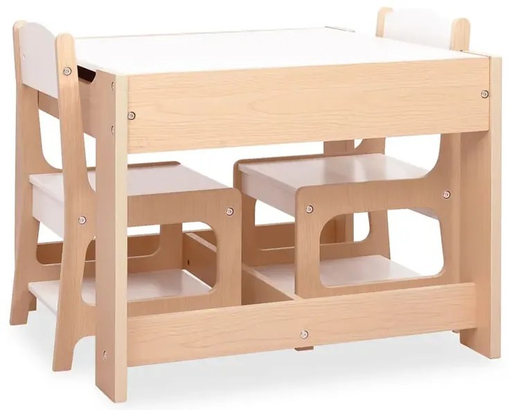 Biały wielofunkcyjny stolik dziecięcy z krzesłami F0-S52