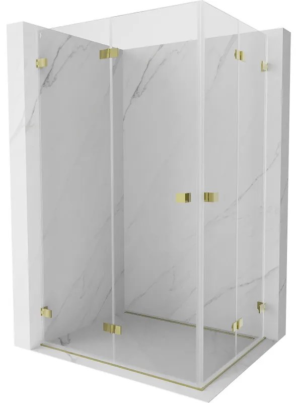 Mexen Lunar-F Duo kabina prysznicowa składana 90 x 85 cm, transparent, złota - 836-090L-085P-50-00