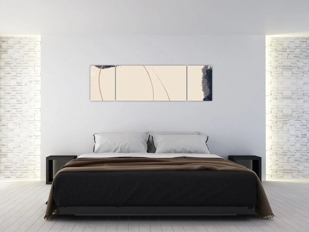 Obraz - Beżowa abstrakcja (170x50 cm)