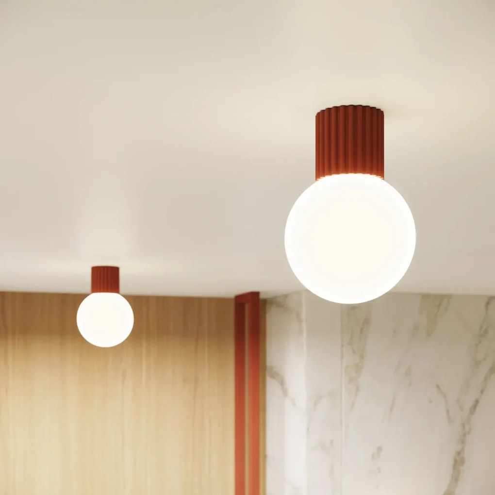 Kinkiet HALO ochra czerwona IP44 ryflowany SOLLUX  LIGHTING