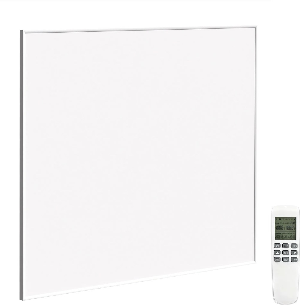 HOMCOM Elektryczny grzejnik, montaż na ścianie, ogrzewanie na podczerwień, energooszczędny, termostat, timer, pilot, ochrona przed przegrzaniem