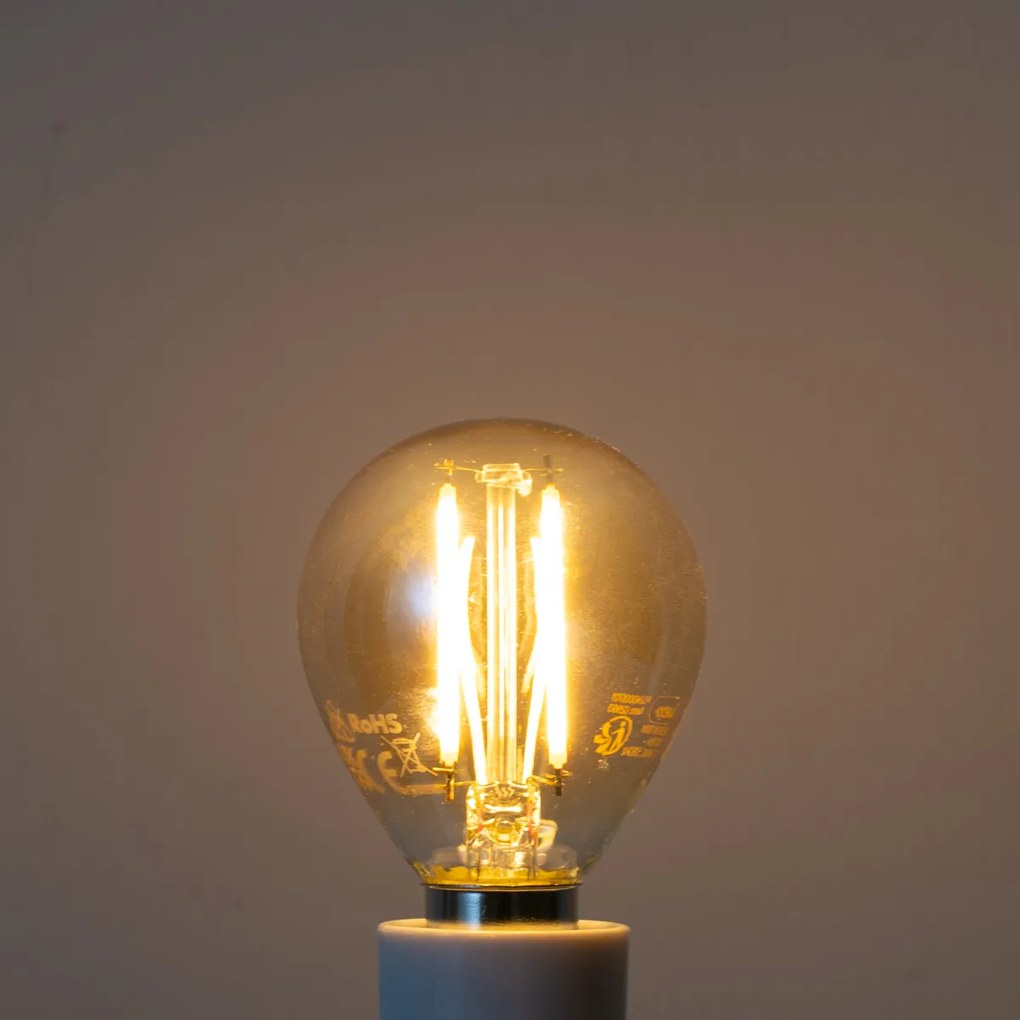 Set van 5 E14 dimbare LED lampen G45 goud 4W 330 lm 2100K