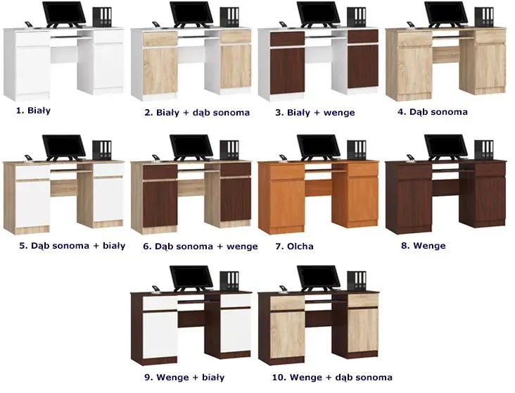 Komputerowe biurko dąb sonoma - Ingmar 2X