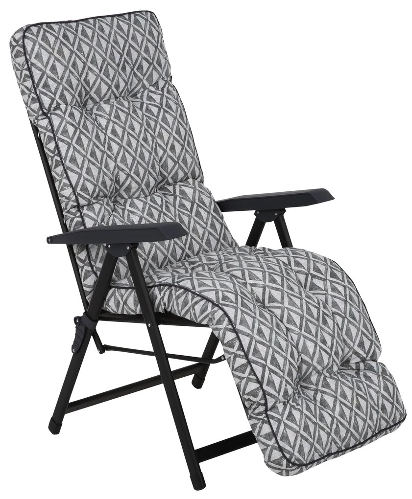 Fotel ogrodowy z podnóżkiem Lena Plus Black Edition H039-06PB PATIO