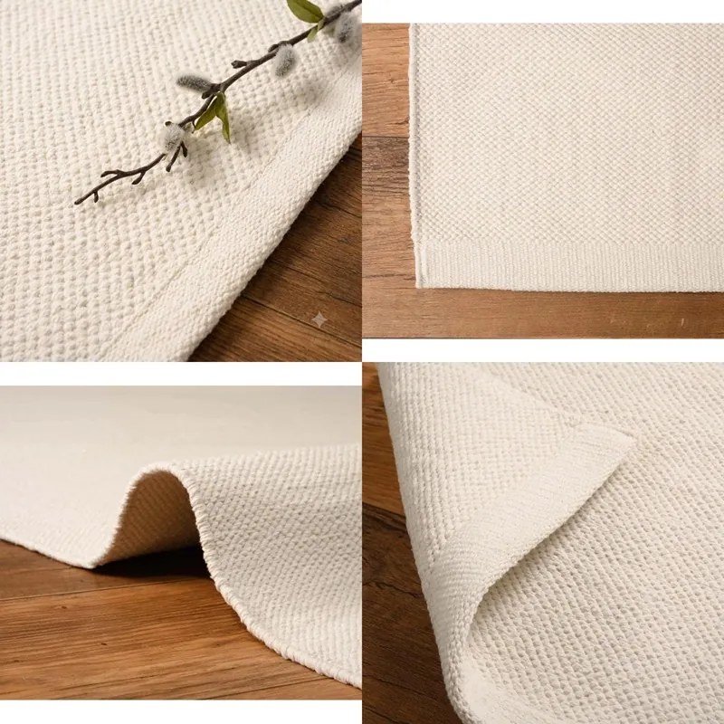 Dywan bawełniany Zaran Organic Pure Cotton Kość Słoniowa 160 cm x 230 cm