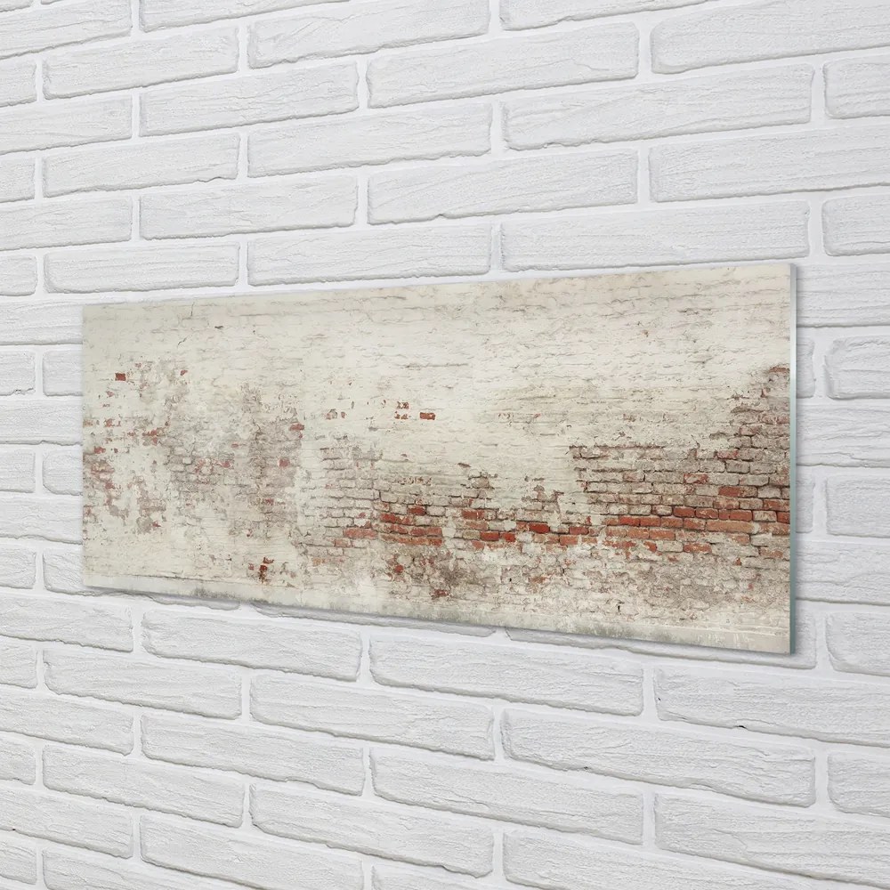 Szklany Panel Cegła mur vintage