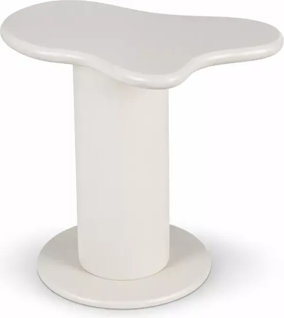 Stolik kawowy Asha biały nowoczesny do salonu MDF PVC 60x37 cm ława kawowa biała