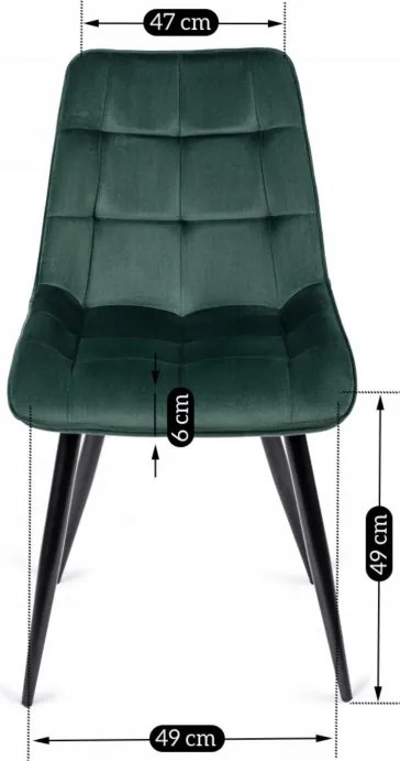 Krzesło Tapicerowane do Jadalni RIO Zielone Welurowe Nowoczesne Loft
