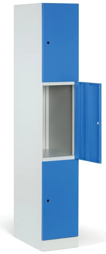 Szafka skrytkowa, 3 schowki, 1850 x 300 x 500 mm, demontaż, zamek RFID, drzwi ciemnoszare