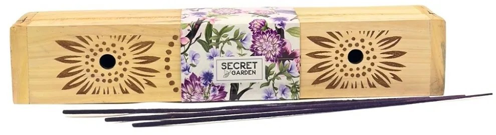 Arome Secret garden drewniane pudełko zpałeczkami zapachowymi Purple Haze, 10 pałeczek
