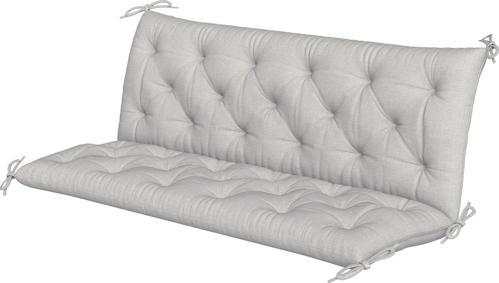 Outsunny Poduszka na Ławkę 3-Osobową 150x98x8 cm z Taśmami, Poduszka na Meble Ogrodowe i Huśtawkę Hollywoodzką, Jasnoszary