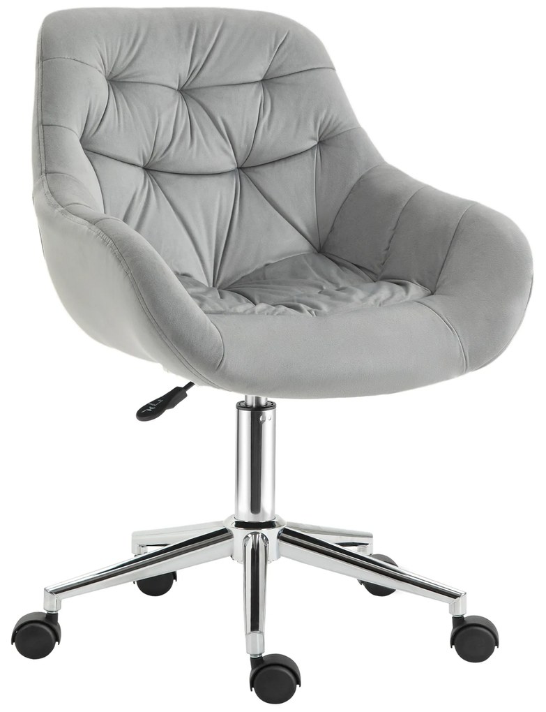 Vinsetto Krzesło biurowe szare z regulacją wysokości ergonomiczne z pianką i metalową ramą | Aosom PL