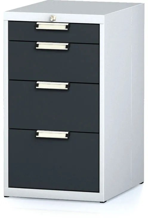 Kontenerek na narzędzia MECHANIC, 4 szuflady, 480 x 600 x 840 mm, antracytowe drzwi