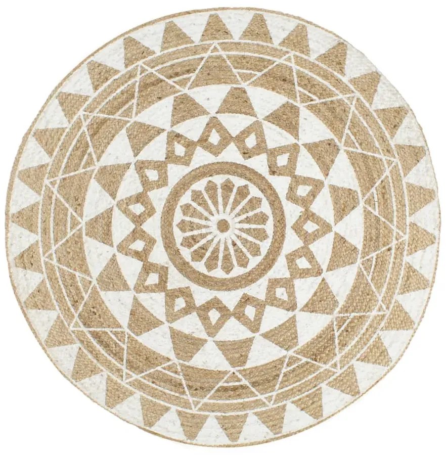 Nowoczesny biały okrągły dywan 150 cm L0-E48