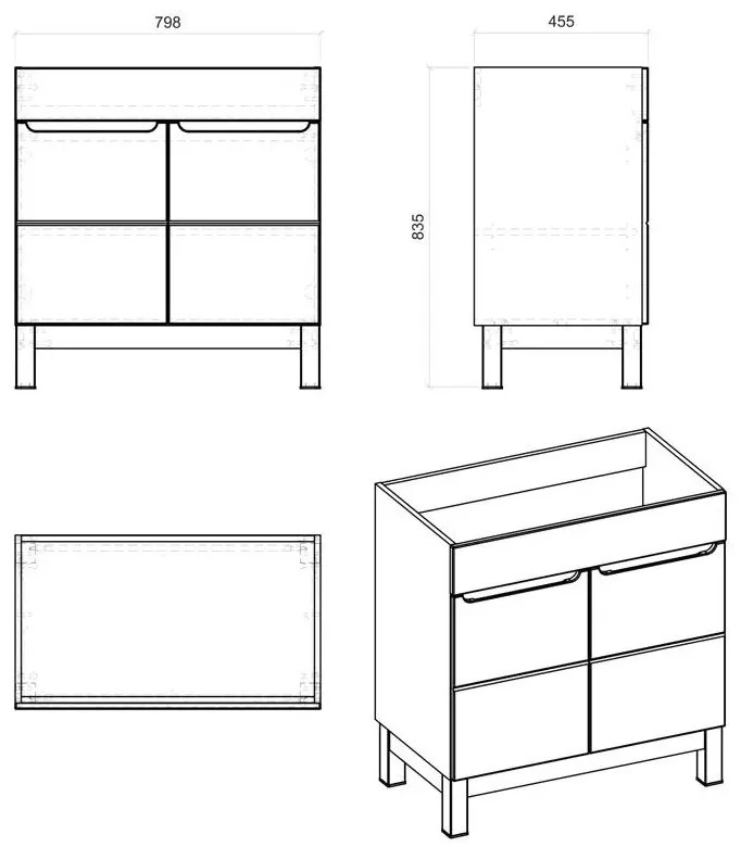 Grafitowa szafka łazienkowa z umywalką E8-Z92