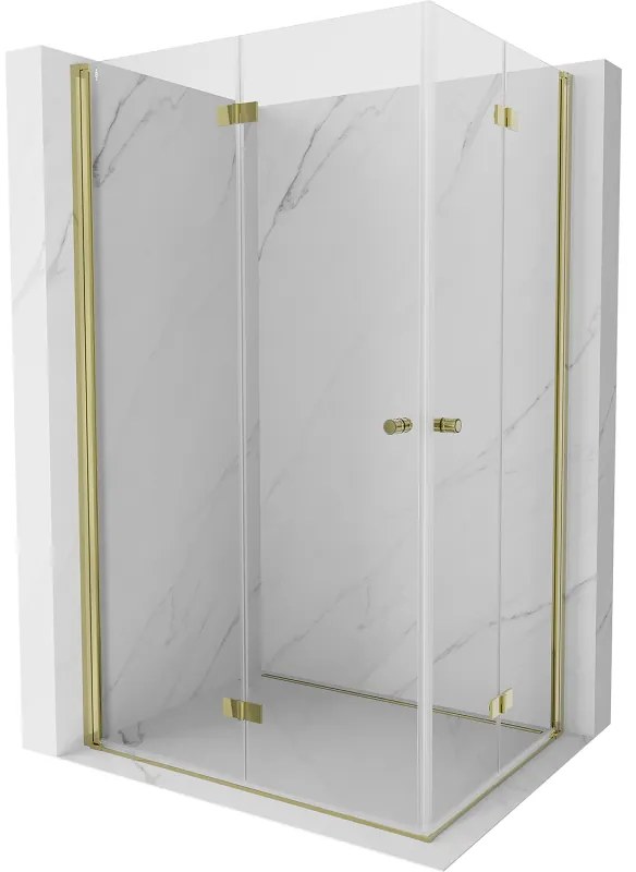 Mexen Mist-F Duo kabina prysznicowa składana lewa 80 x 70 cm, transparent, złota - 8A6-080L-070P-50-00