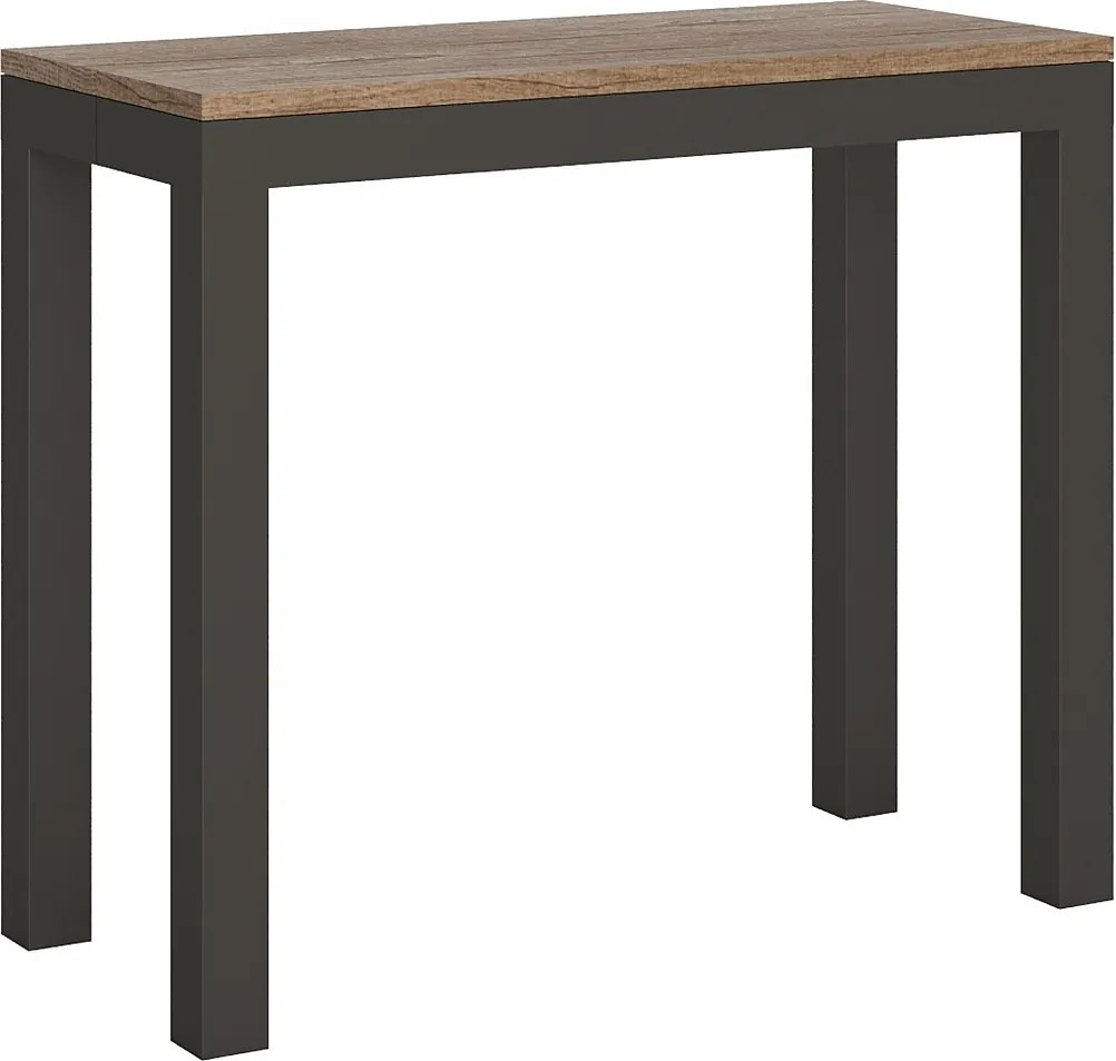 Konsola rozkładana 90x40/300 cm Everyday Evolution Dąb naturalny rama w kolorze Antracytu